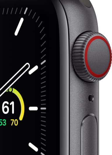 Apple Watch SE 40mm GPS+Cellular (tähtiharmaa/musta urheiluranneke)