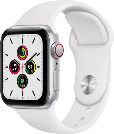 Apple Watch SE 40mm GPS+Cellular (hopea/valkoinen urheiluranneke)