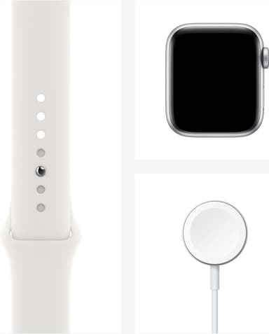 Apple Watch SE 40mm GPS+Cellular (hopea/valkoinen urheiluranneke)