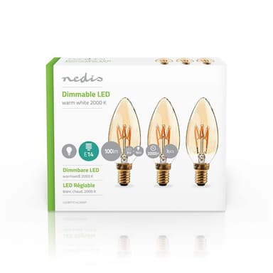 LED-Retrohehkulamppu E14 | Kynttilä | 3 W | 100 lm