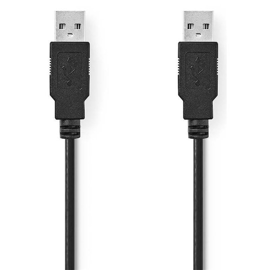 USB 2.0 -Kaapeli | A, Uros - A, Uros | 2,0 m | Musta