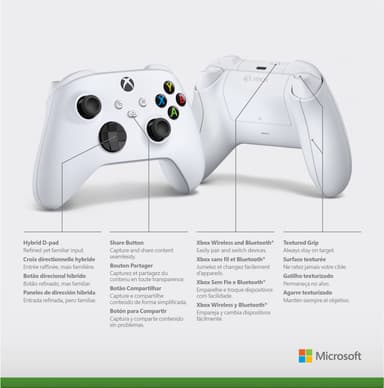 Xbox Series X ja S langaton ohjain (robotinvalkoinen)