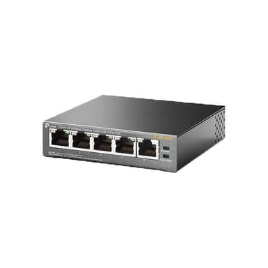 TP-Link verkkokytkin, pöytämalli, 4 porttia, PoE, 100Mbps, 58W, musta