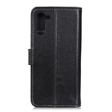 Litchi Skin matkapuhelinkotelo OnePlus Nordille - musta