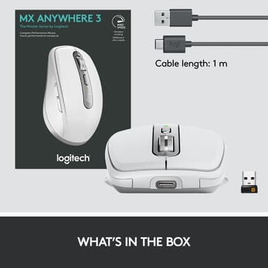 Logitech MX Anywhere 3 langaton hiiri (vaaleanharmaa)