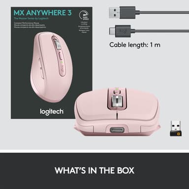 Logitech MX Anywhere 3 langaton hiiri (ruusu)