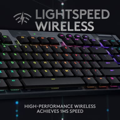 Logitech G915 Lightspeed langaton pelinäppäimistö ,GL Clicky kytkimet