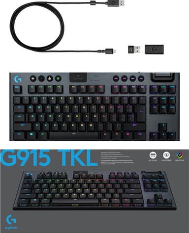 Logitech G915 Lightspeed langaton pelinäppäimistö ,GL Clicky kytkimet