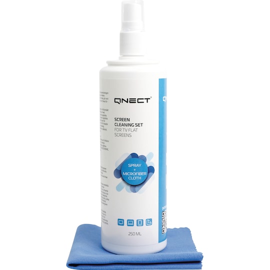 Qnect Cleaning puhdistussuihke ja puhdistusliina näytölle (250 ml)