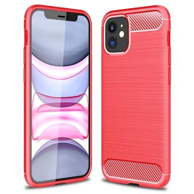 Harjattu TPU kuori Apple iPhone 12 mini (5.4 ")  - punainen