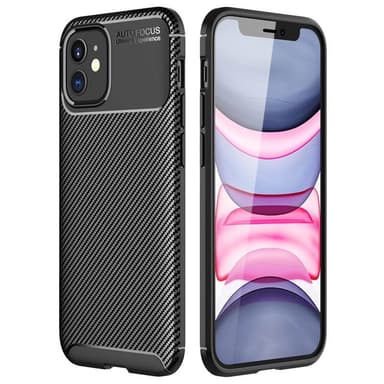 Carbon silikoni kuori Apple iPhone 12 Mini (5.4")  - musta