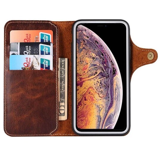 Lompakkokotelo 3-kortti aito nahka Apple iPhone 12 Pro Max (6.7"")  - r