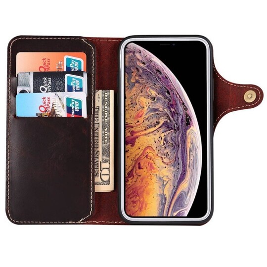 Lompakkokotelo 3-kortti aitoa nahkaa Apple iPhone 12 (6.1 "")  - härä