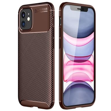 Carbon silikoni kuori Apple iPhone 12 (6.1")  - ruskea