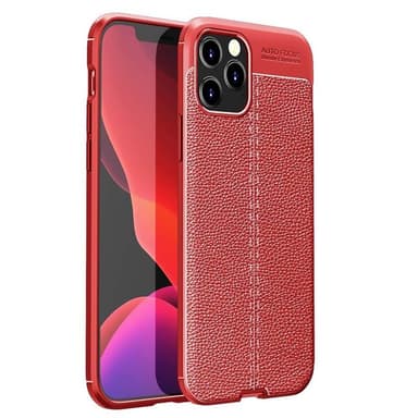 Nahkakuvioitu TPU kuori Apple iPhone 12 Pro (6.1 ")  - punainen