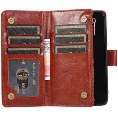 Kaksoiskäänto Zipper 9-kortti Apple iPhone 12 Pro Max (6.7")  - rusk