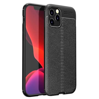 Nahkakuvioitu TPU kuori Apple iPhone 12 (6.1 ")  - musta