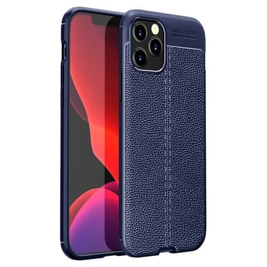 Nahkakuvioitu TPU kuori Apple iPhone 12 (6.1 ")  - sininen