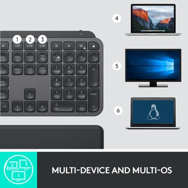 Logitech MX Keys Plus langaton näppäimistö (grafiitinmusta)