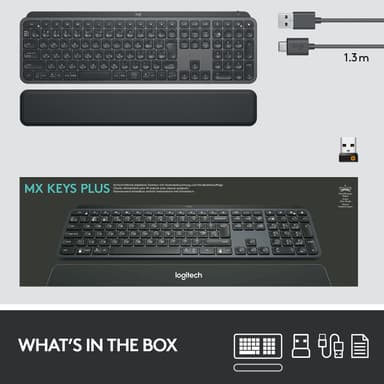 Logitech MX Keys Plus langaton näppäimistö (grafiitinmusta)