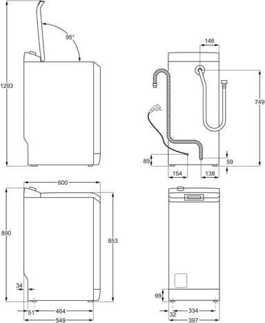 Electrolux PerfectCare 800 pyykinpesukone EW8T6337E5 (valkoinen)