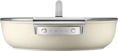 Smeg 50’s Style syvä paistinpannu kannella 28 cm CKFD2811RDM (kerma)