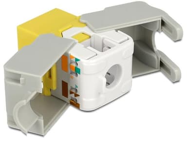 DeLOCK UTP Cat6 Keystone-moduuli, RJ45 na - LSA Cat6, keltainen/harmaa
