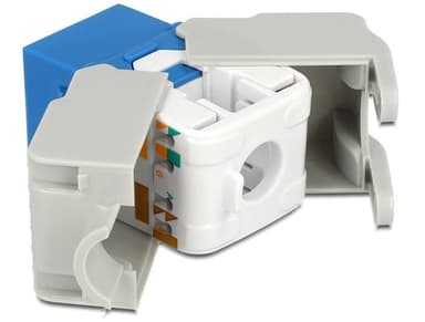 DeLOCK UTP Cat6 Keystone-moduuli, RJ45 ho - LSA Cat6, sininen/harmaa