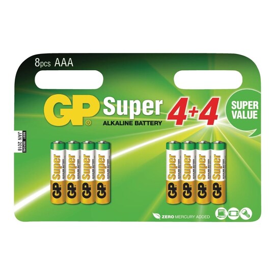Alkaliparisto AAA 1.5 V Super 8-Monipakkaus
