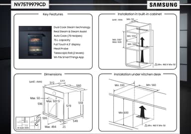 Samsung Infinite Line höyryuuni NV75T9979CD