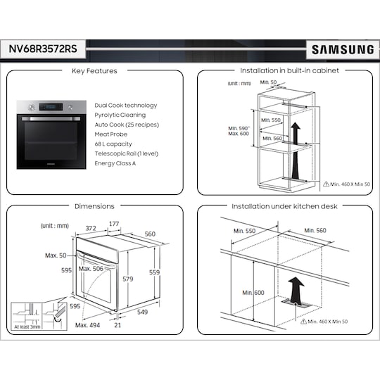 Samsung Dual Cook erillisuuni NV68R3572RS