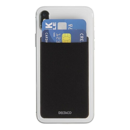 DELTACO älypuhelimen maksukorttitasku, RFID-suodatus, 3M-pinta, musta
