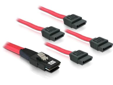 Multilane SAS-kaapeli SFF8087 > 4xSATA 7-pin, 50 cm