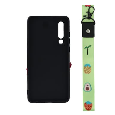 Kolmiulotteinen kolikkokotelo Huawei P30 -puhelimelle - musta / punainen
