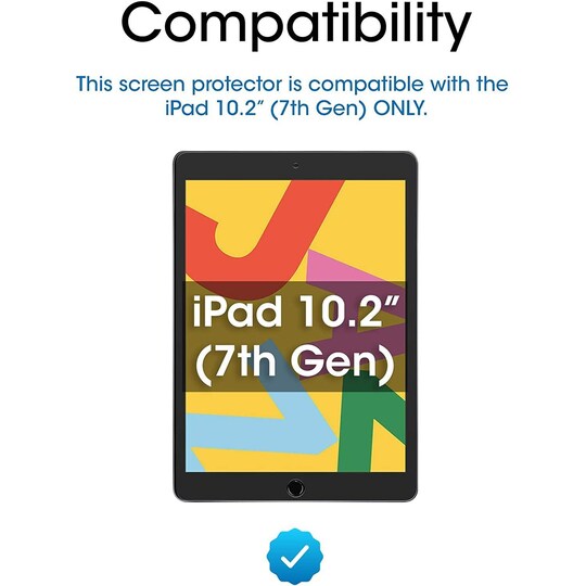 Näytönsuoja iPad 7 Gen 10.2 ""karkaistu lasi