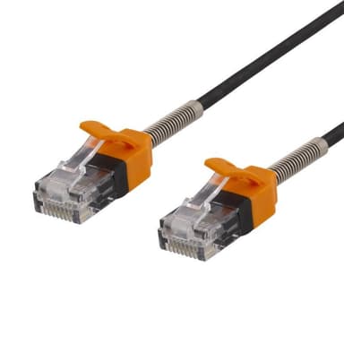 DELTACO GAMING Cat6a laitekaapeli, 1m, ohut malli, musta
