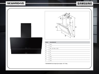 Samsung liesituuletin NK36N9804VB/UR