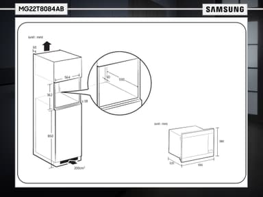 Samsung mikroaaltouuni MG22T8084AB integroitava
