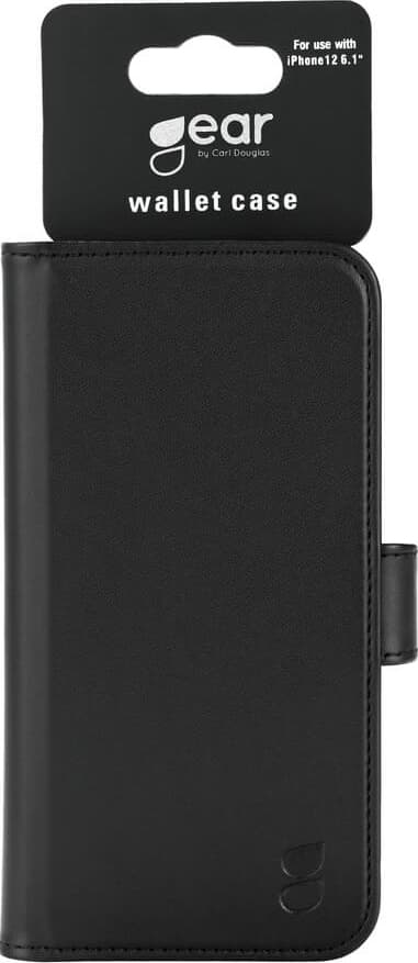 GEAR Wallet iPhone 12 / 12 Pro lompakkokotelo (musta)