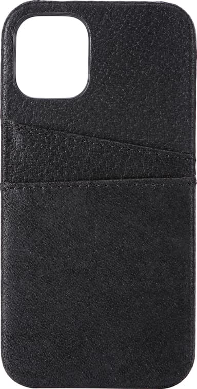 Mobilskal Skinn Kortfack Svart - iPhone 12 Mini