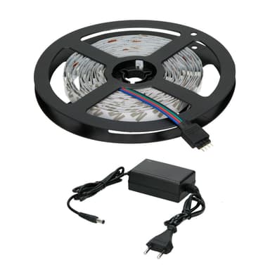 ECD Germany 1m LED nauhat 3528 SMD kylmä valkoinen 60 LED / m vedenpitävä sis. 2A virtalähteen valo bändi kaukosäätimellä merkkijono valot Strip