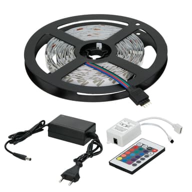 10m LED 5050SMD Strip Strip Strip kevytketjun RGB + KAUKOSÄÄTÖ + SYÖTTÖ ??30LED / m