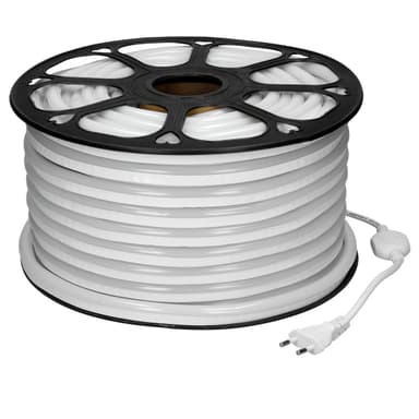 ECD Germany Neon LED nauhat 50m - SMD 2835-120 LED / m - 9W / m - 230 - Lämmin valkoinen 3000K - ilman valopisteitä - Joustava - Vedenpitävä IP68 - LE