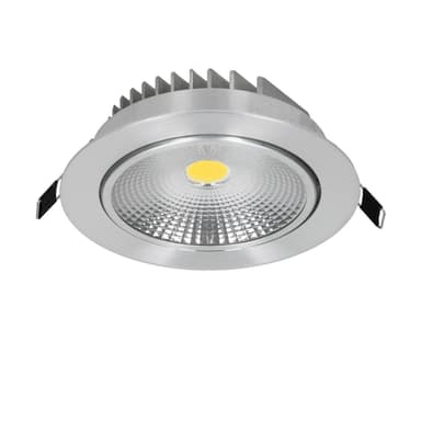 ECD Germany 12-pakkaus LED uppovalaisin COB 12W 230V - hopea - alumiini - Ø 135