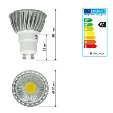 ECD Germany 10-pack 6W GU10 LED Spot - korvaa 30W halogeenin - 220-240V - 60°