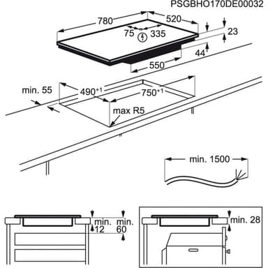 Electrolux HHX850FNK induktiotaso