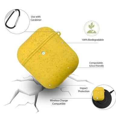 Ympäristöystävällinen Airpods Kotelo Yellow