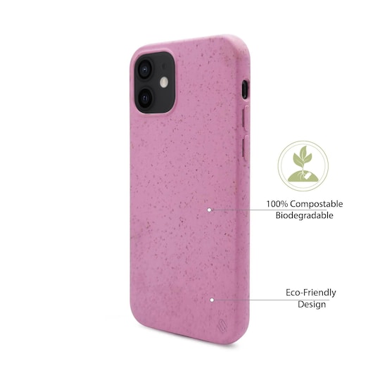 Ympäristöystävällinen Aitoa nahkaa iPhone 12 Kotelo - Pink