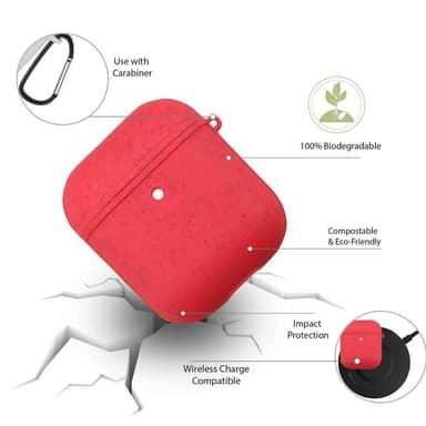 Ympäristöystävällinen Airpods Kotelo Red