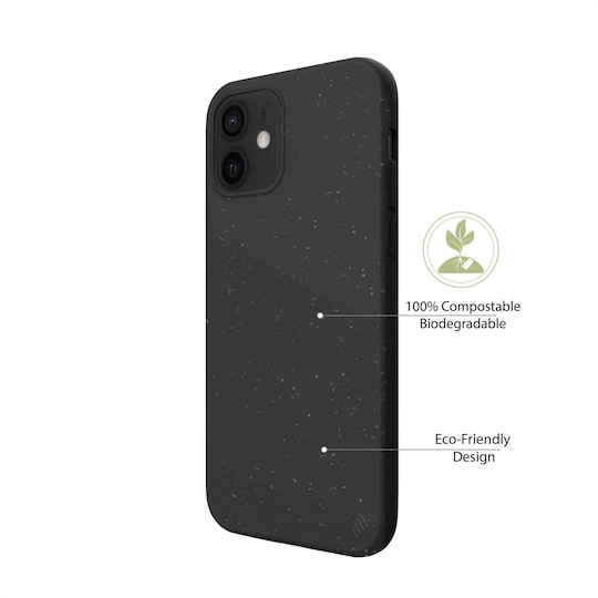 Ympäristöystävällinen Aitoa nahkaa iPhone 12 mini Kotelo - Black
